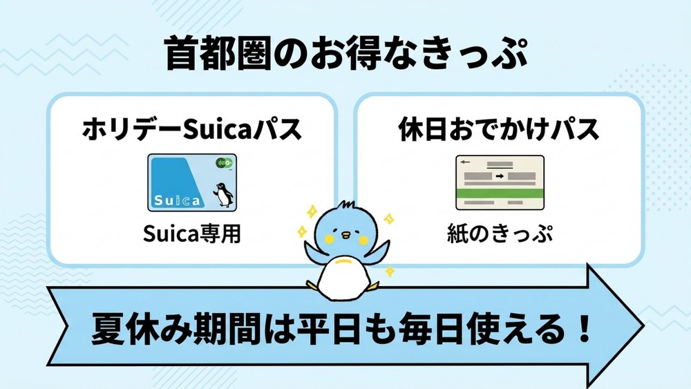 首都圏の1日乗車券(のんびりホリデーSuicaパス・休日おでかけパス)